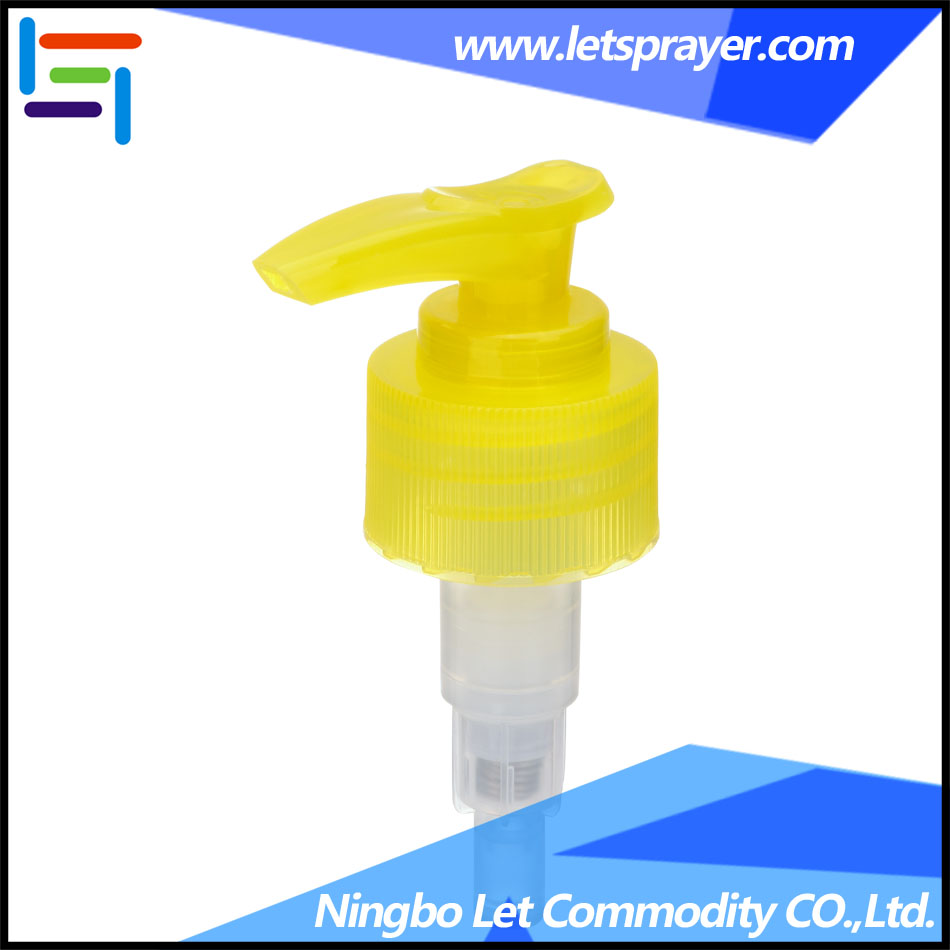 Yellow Cosmetic Plastic Screw Dispenser Shampoo Pump LP-07